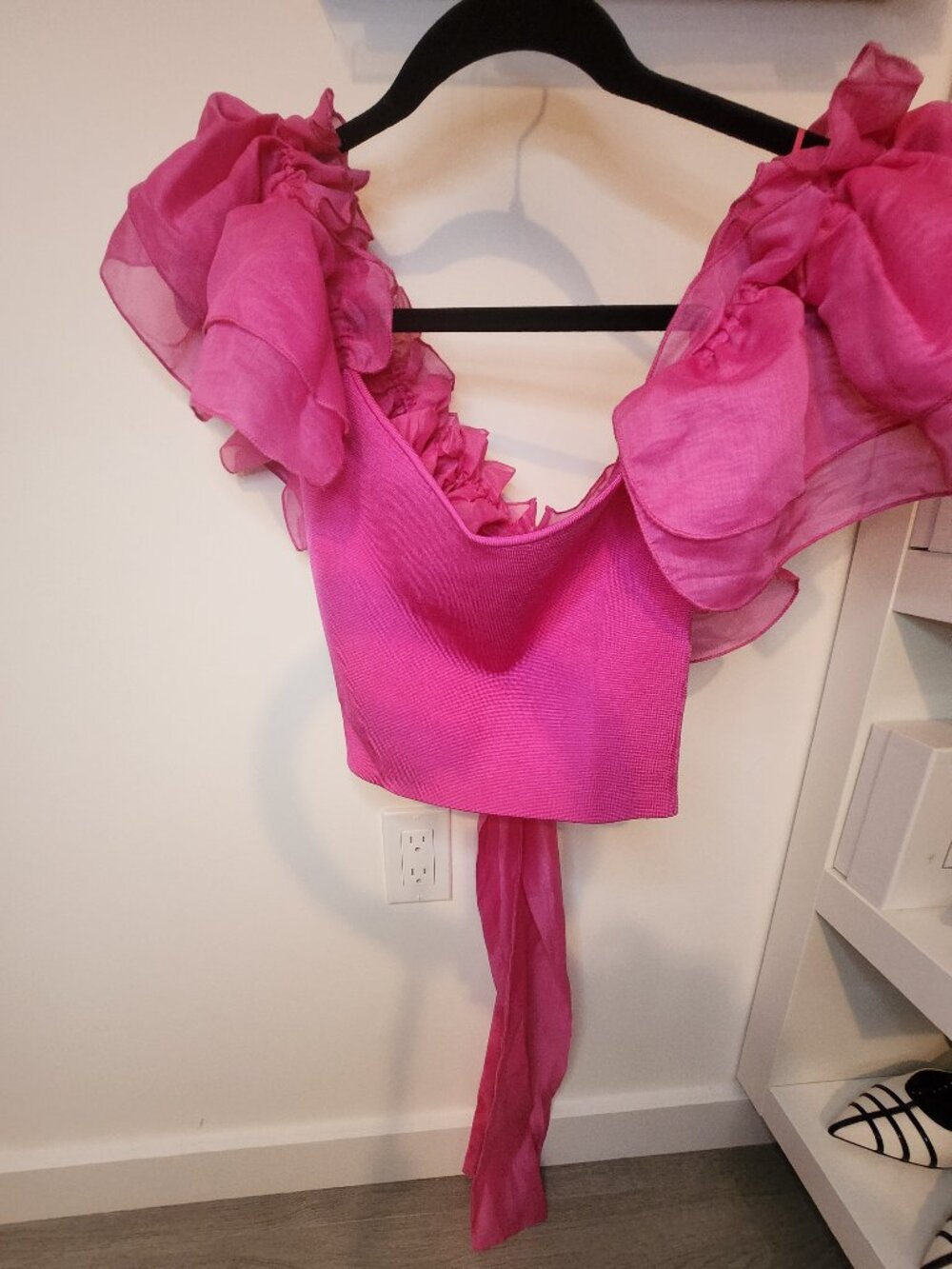 Zara hot pink knit top